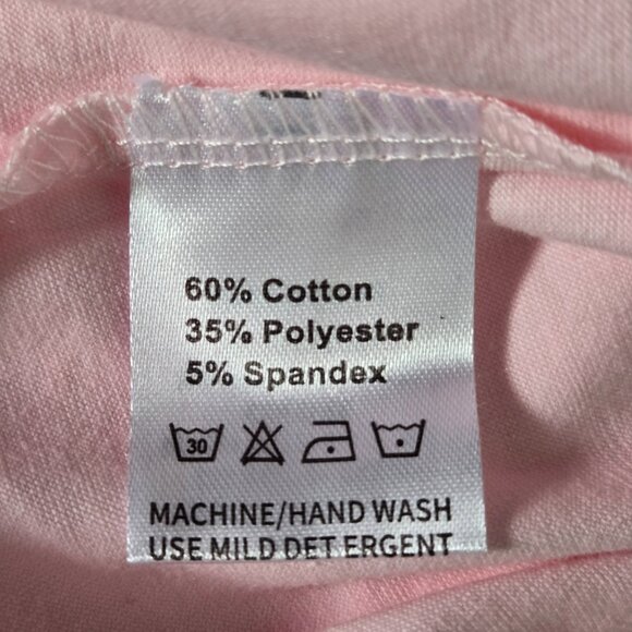 New Pink Love Cow Print Casual Oversized T-Shirt – Size Small - Picture 4 of 6